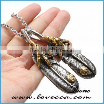 Popular High Quality Jewelry Claw Feather Never Fade Stainless Steel Pendant for Men and Women photo-5