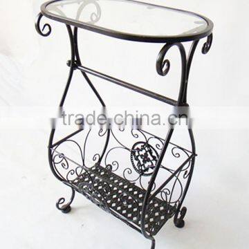 Metal Storage Coffee Table Gramercy Scroll Design Bathroom Glass Table photo-3
