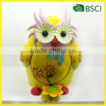 Wholesale decorative metal garbage bin trash bin owl statue bin garbage