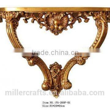 Bed Side Decorative Baroque Style Hanging Console Table and Mirror Set photo-2