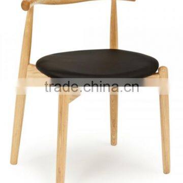 solid wood chair with leather seat