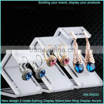 New design 2 holes soir flower acrylic earring display stand