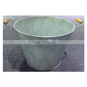 Bucket (White washing with wooden handle) Big Size ,MSO-172