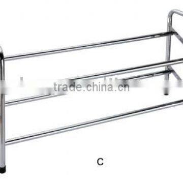 2 tier metal tube shoe rack