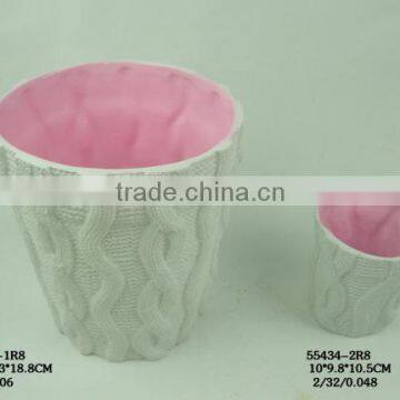 White decorative porcelain interior pot