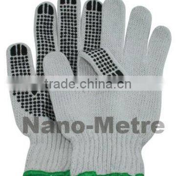 NMSAFETY 7 gauge knitted liner with PVC dotted cotton construction gloves with best price