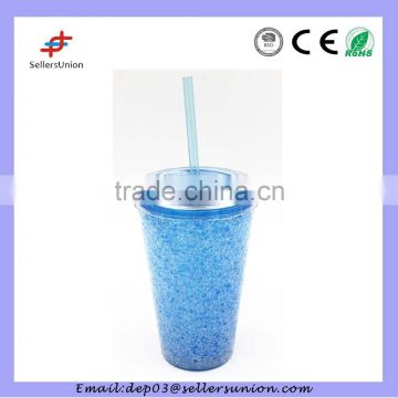 plastic juice cup with straw cullet deisgn