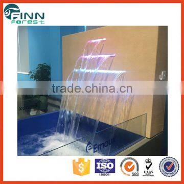 Emaux swimming spa pool LED light water curtain acrylic waterfall