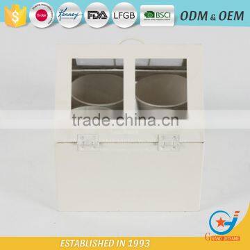 Set of 4 Unique Galvanized Iron Powder Coating Cheap Flower Little Plant Pots Small Garden Planters photo-5