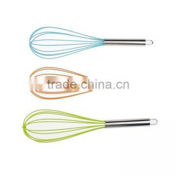 Heat Resistant Non-stick Silicone Egg Coated Whisk photo-5