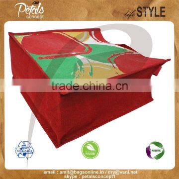 PP Laminated Jute Tote Bag With Web Handle & With Hanging Zip Pocket photo-4