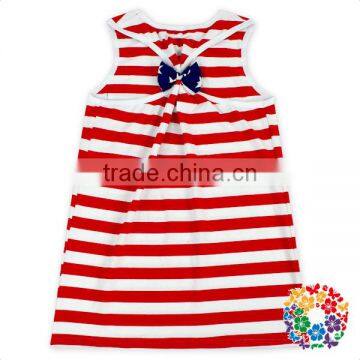 Summer Red White Stripe Sleeveless Baby Top Clothes July 4th National Day Hot Girls Vest