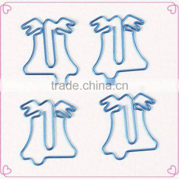 Promotional christmas bell shaped colorful metal wire paper clip gifts