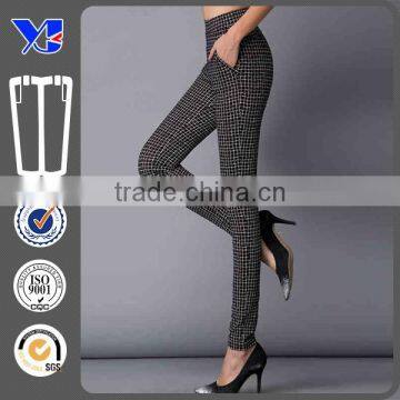 Retro women plaid pants pants