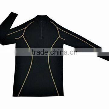 Flame Retardant Long Sleeved Underwear T-Shirt With Short Zipper