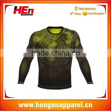 Hongen apparel popular Snake design rash guards custom Fitness compression shirts