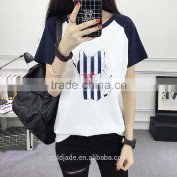 Custom Fashionable Logo Printing Women Round Neck Short Sleeves T Shirt photo-6