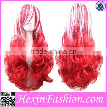 Long Curly White&Red Cosplay Wig Wholesale