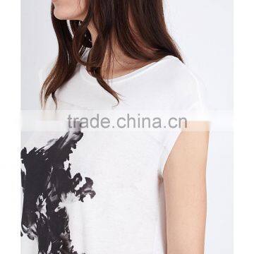 Wholesale Women Latest Round Neck Short Sleeves Front-printed Jersey T-shirt(DQE0158T) photo-5