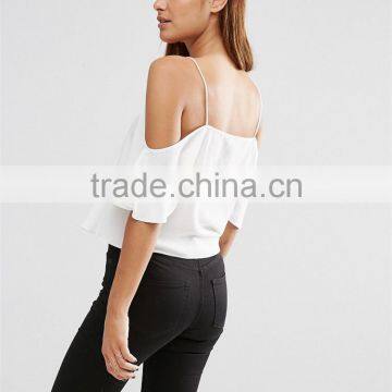 Girls Sexy Korea Top Lace Trim Tops For Women 2016 photo-2