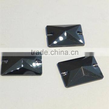 Wholesale Rectangle Flat Back Sew on Crystal Stone Loose Pendant for Garment Accessories photo-2