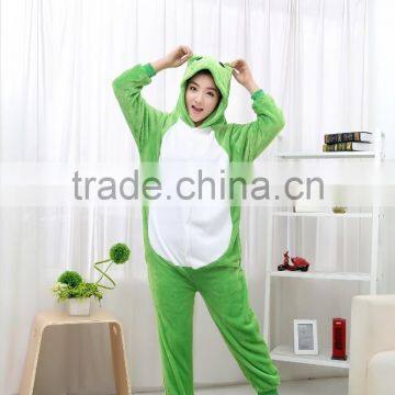 flannel cartoon adult animal jumpsuit animal pajamas jumpsuit frog design