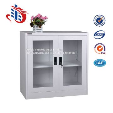 Factory direct double swing glass door steel filing cabinets