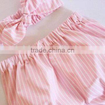 Light Yellow Floral Baby Bloomers Girl Fashionable Underwear Match Headband photo-5