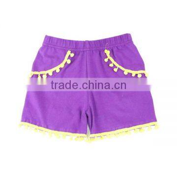 Wholesale Boutique Girl Clothing Kids Summer Shorts With Flutter Bulb Solid Girls' Shorts photo-6