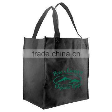 Econo Grocery Tote Bag - Features 18" Double-stitched Reinforced Handles, Black Plastic Bottom Insert and Comes With Your Logo. photo-2
