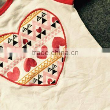 2016 Valentine's Day Baby Girl Clothes Hot Sell Outfits Heart Aztec Pant With Matching Necklace and Headband Set photo-4