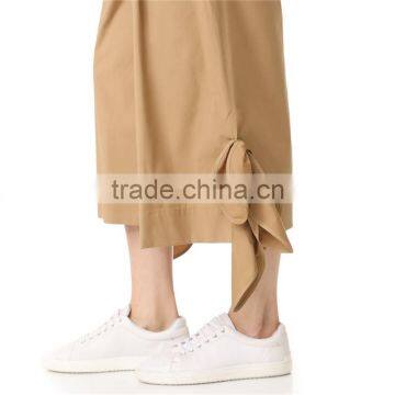 Puls Size Xxxl Polished Shirting Side Tie Khaki Cropped Pants photo-4