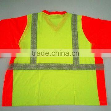 Contrast Short Sleeve V-neck Breathable Protective T-shirt photo-6