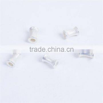 Zinc Based Alloy Spacer Beads Bobbin Matt Silver photo-3