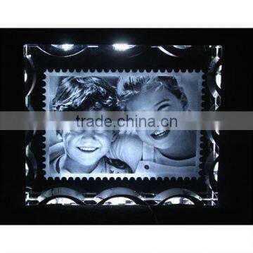 Wave shape 2D photo laser engraving crystal