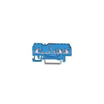 600V 10A 1 * 2 Conductor Through Spring Terminal Block , Front - Entry Type