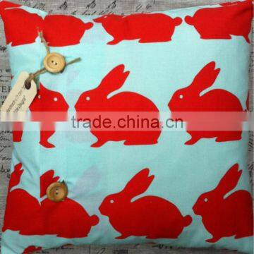 red rabbit handmade cushion cover