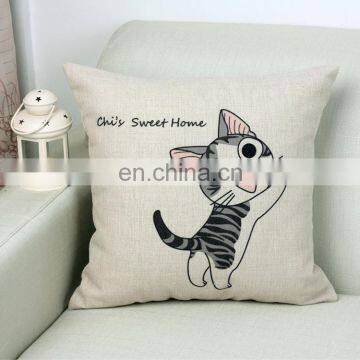 2016 Wholesale Home Decor Digital Printing Cotton And Linen Pillow Cat Cartoon Cushion photo-5