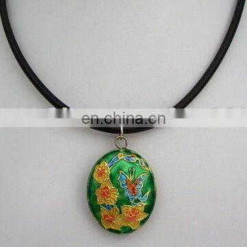 charms cloisonne pendent necklace