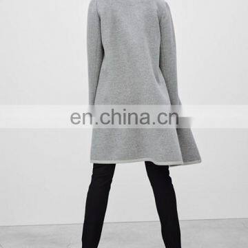 China Custom Womens Apparel Supreme Soft Wool Blench Thick Long Woman Jacket Winter Gray NT6699 photo-4