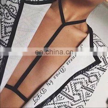 Line Shape Sexy Hollow Out Bandage Harness Elastic Cage Bra Crop Top for Ladies