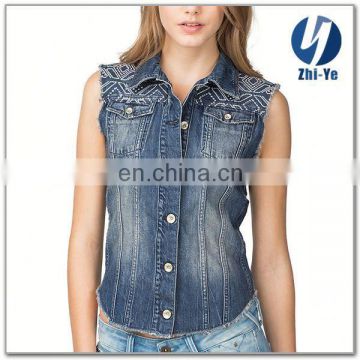 Fashion casual sleeveless jeans jacket ladies