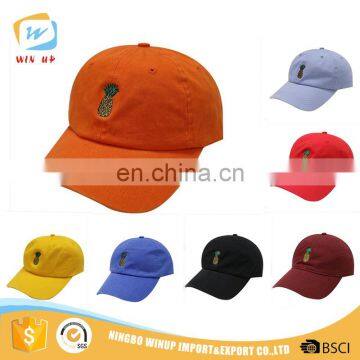 WINUP 100% cotton snapback hat metal clasp pineapple baseball cap