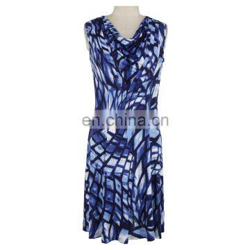 Abstract Print Milky FDY Fabric Old Women Dress Women Wear photo-5