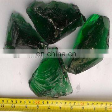 Natural green glass rock