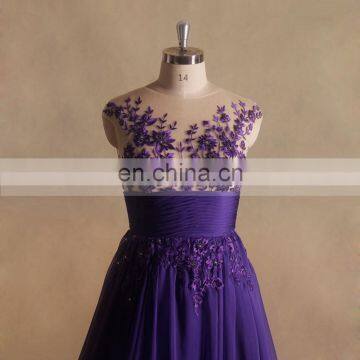 Beaded Trim For Chiffon Purple Wedding Dress photo-2