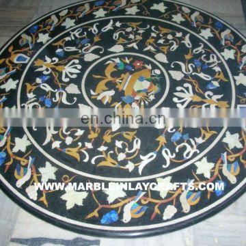 Inlay Marble Table Top, Antique Marble Inlaid Table