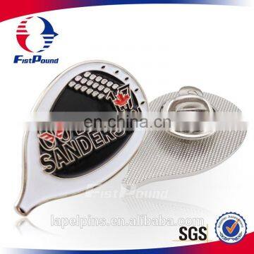 Professional hot sale metal badge with back side fabric texture