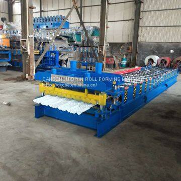 Dixin Hydraulic Cutter Roof Profile Metal Sheet Glazed Tile Cold Roll Forming Machine photo-2