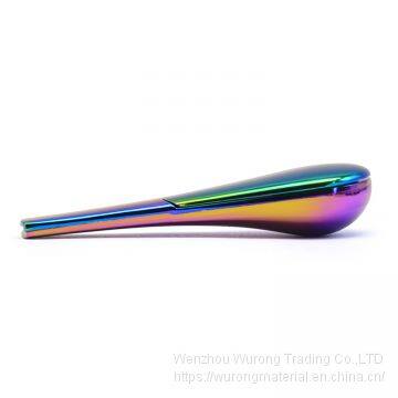 98mm Length Long Plug-in Magnetic Gold Spoon Shape Smoking Pipe Mading Zinc Alloy With Magnet